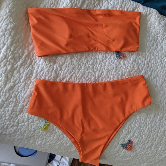Zaful Other - Zaful bright orange swimsuit